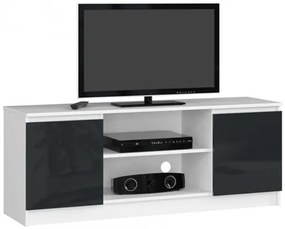 RTV K140 TV-asztal (fényes grafit/fehér)