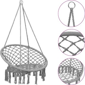vidaXL szürke függőszék 80 cm