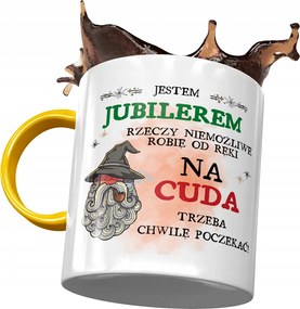 Sárga Bögre Ékszerkészítőnek Várni kell Egy Pillanatot Nyomtatott Fotóval