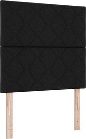 vidaXL LED Box Spring Ágy matracmal Fekete 120 x 200 cm szövet