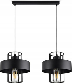 Függő lámpa Csillár Plafon Fekete Fehér Loft