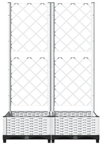 fehér polipropilén rácsos kerti ültetőláda 80 x 40 x 121,5 cm