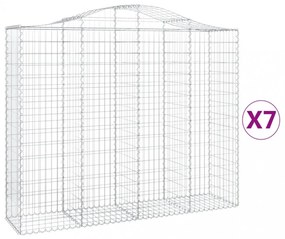 7 db íves horganyzott vas gabion kosár 200x50x160/180 cm