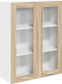 vidaXL Függő szekrény tárolóval Sonoma tölgy 80 x 31 x 100 cm Faanyag