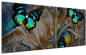 Kép - fényes pillangók képben (120x50 cm)