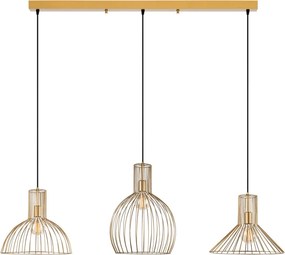 Tabut MR-768-1 arany fém függőlámpa, 148 x 38 cm, 3 izzós