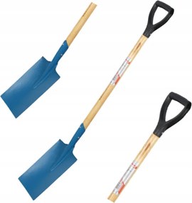 Egyenes ásó fa nyél 115 cm kék strapabíró kerti lapát