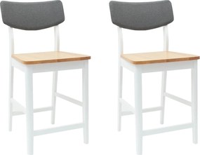 vidaXL Étkező Székek 2 pcs Fehér 48 x 49 x 95 cm Tömör Gumi Fa