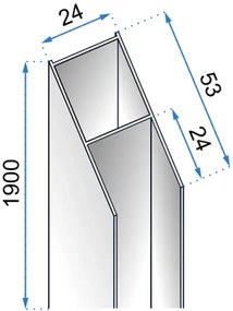 Rea - MOLIER hosszabbító profil zuhanyajtókhoz 190cm, fekete, REA-K6000