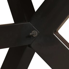 tömör újrahasznosított fa/acél étkezőasztal 180 cm