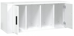 fehér magasfényű szerelt fa TV-szekrény 100x35x40 cm