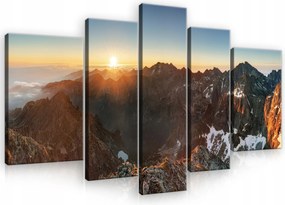 Vászonkép Falra Hegyek Természet Tájkép Kilátás 5 Részes 170x100