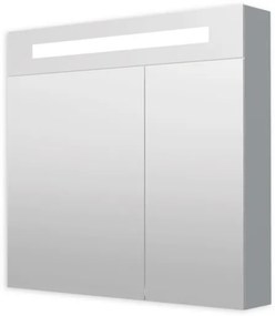 Tükrös szekrény 80 cm LED világítással, 2 ajtós, aljzat+kapcsoló, IP44 GALZS80LED