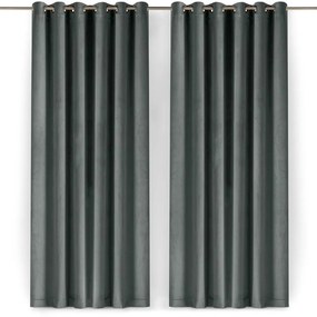 Sötétszürke bársony dimout (részleges sötétítő) függöny 140x250 cm Velto – Filumi