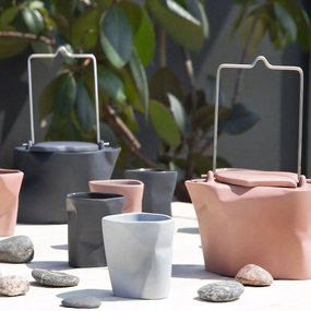 4 személyes teáskészlet Hajlított rózsaszín Ćmielów ajándékba