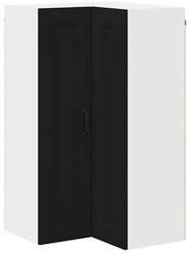 Fali konyhaszekrény polcokkal Fekete 57 x 57 x 100 cm Faanyag