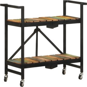 vidaXL tömör újrahasznosított fa zsúrkocsi 87 x 36 x 81 cm