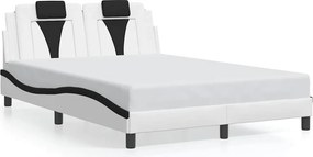 vidaXL fehér és fekete műbőr ágykeret Viana matrac nélkül 140 x 200 cm