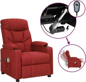 vidaXL bordó szövet elektromos masszázsfotel