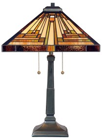 ELSTEAD-QZ-STEPHEN-TL Többszínű Színű Tiffany Asztali Lámpa 2XE27 60W IP20