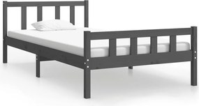 vidaXL szürke tömör fa ágykeret 100 x 200 cm