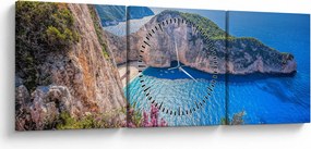 Kép - Navagio strand, Görögország (órával) (90x30 cm)
