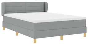 Boxspring Ágy Matrac Ezüstszürke 140x200 cm Szövet