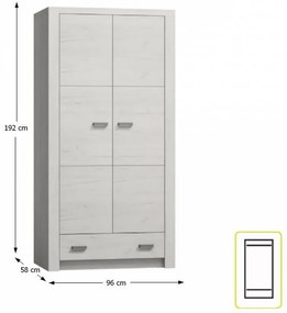 Gardrób Infinity 01 (Fehér kőris). 788424