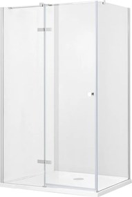 Besco Pixa zuhanykabin 120x80 cm négyszögletes króm fényes/átlátszó üveg PPL-128-195-C