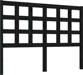vidaXL fekete tömör fenyőfa ágyfejtámla 125,5 x 4 x 100 cm