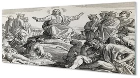 Akrilkép Jézus rajz emberek 100x50 cm