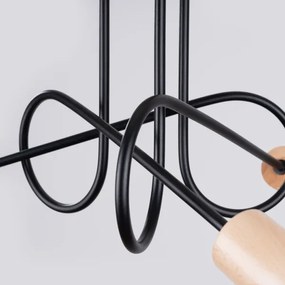 Sollux SL.1477 - Felületre szerelhető csillár EMBER 3xE27/15W/230V fekete/bézs/bükkfa