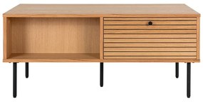 Natúr színű dohányzóasztal tölgyfa dekoros asztallappal 50x100 cm Kyoto – House Nordic