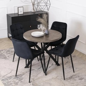 DORIAN asztal 80–160 cm, beton/fekete