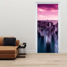 Fotótapéta ajtóra - Fa kerekek (95x205cm)