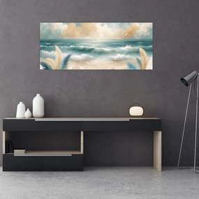 Kép – Festett strand lágy színekben (120x50 cm)