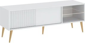 BARCELONA komód/alacsony szekrény, 135 cm, 1 ajtós | Fehér/arany