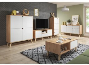 Tokio TV állvány arany tölgy fehér 140cm