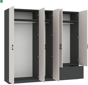 ALTA WARDROBE 5D1S ANTHRACITE+CASHMERE