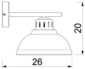 Fali lámpa SVEN 1xE27/15W/230V fekete/arany