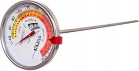 Acél sajtos halhús füstölő hőmérő Orion szondával 33 cm