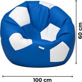 EMI focilabda mintás kék-fehér műbőr babzsákfotel