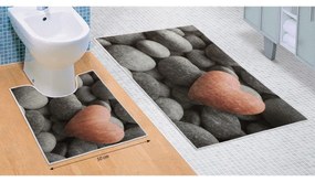 Sötét kövek 3D fürdőszobai szőnyegkészlet, 60 x 100 cm, 50 x 60 cm