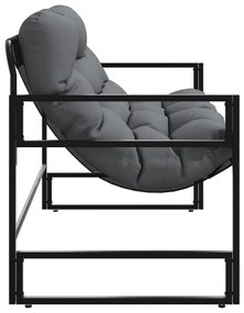 antracitszürke acél kerti pad párnával 113 cm