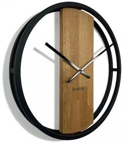 Modern óra 50cm átmérővel, fa és fém kombinációban