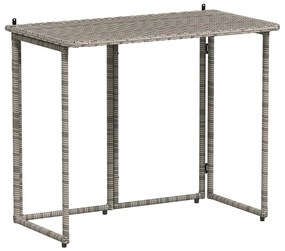 szürke polyrattan összecsukható kerti asztal 90x51x75 cm