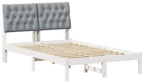 Ágykeret Kárpitozott Fejtámlával fejtámlával Fehér 120 x 200 cm