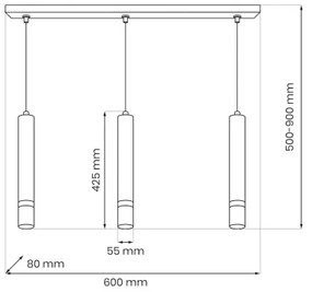 Brilagi - Csillár zsinóron POKER 3xGU10/25W/230V bézs