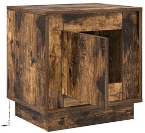 LED fényes éjjeli szekrények 2 db Füstölt tölgy 44x34,5x45 cm