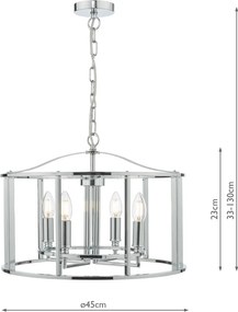 Dar Lighting klasszikus csillár myka csiszolt króm darmyk0450
